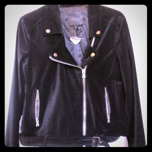 New w/tags Paige black velour Shanna Moto jacket